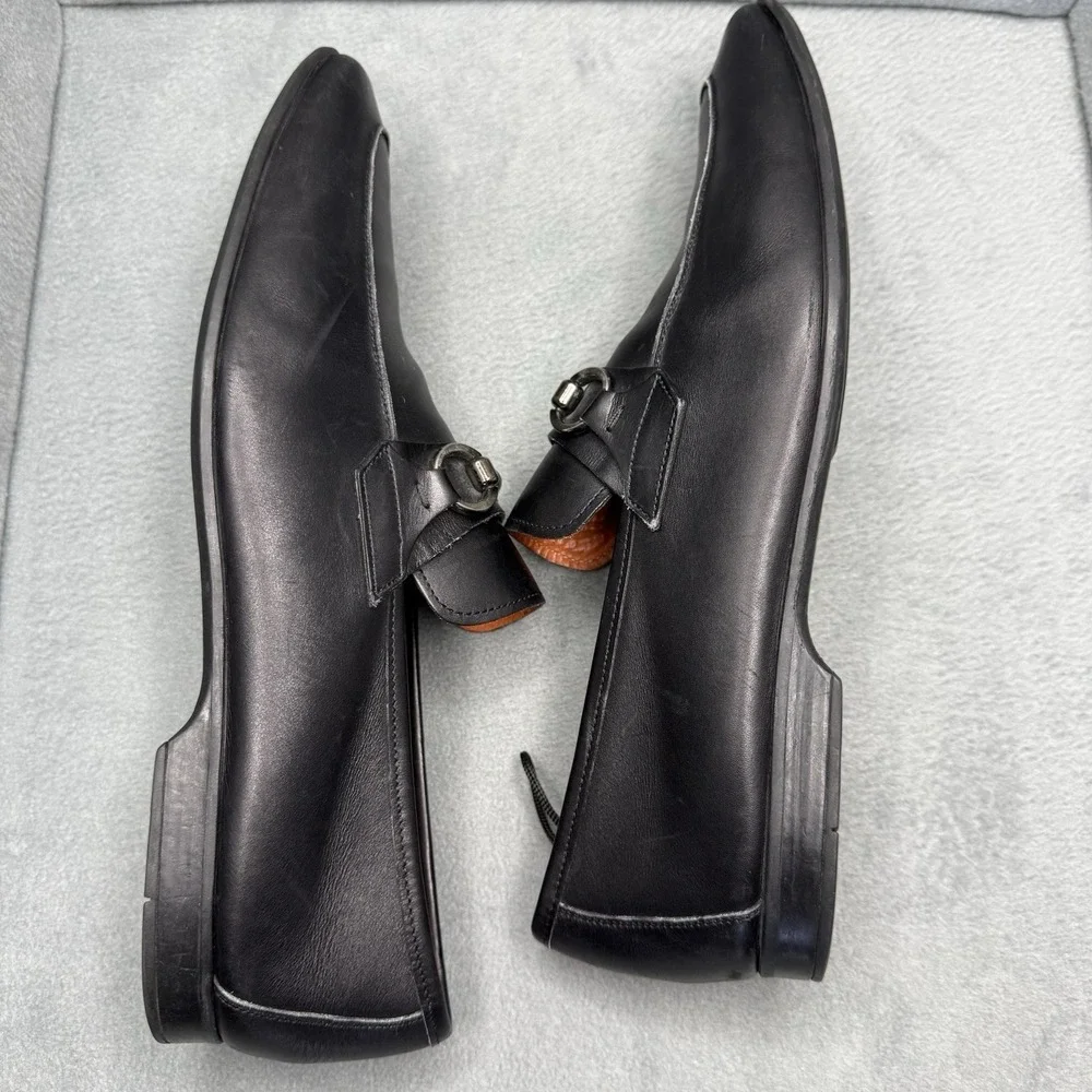 Magnanni 16492 Horsebit Loafers Men's 11.5 M Black Leather Dress Shoes